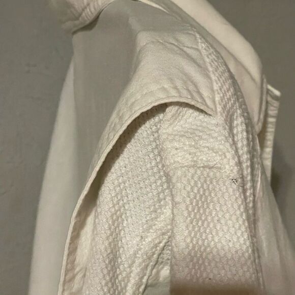 Vintage Retro 1980s Dawn lightweight white medium cotton blend canvas jacket - Picture 7 of 15